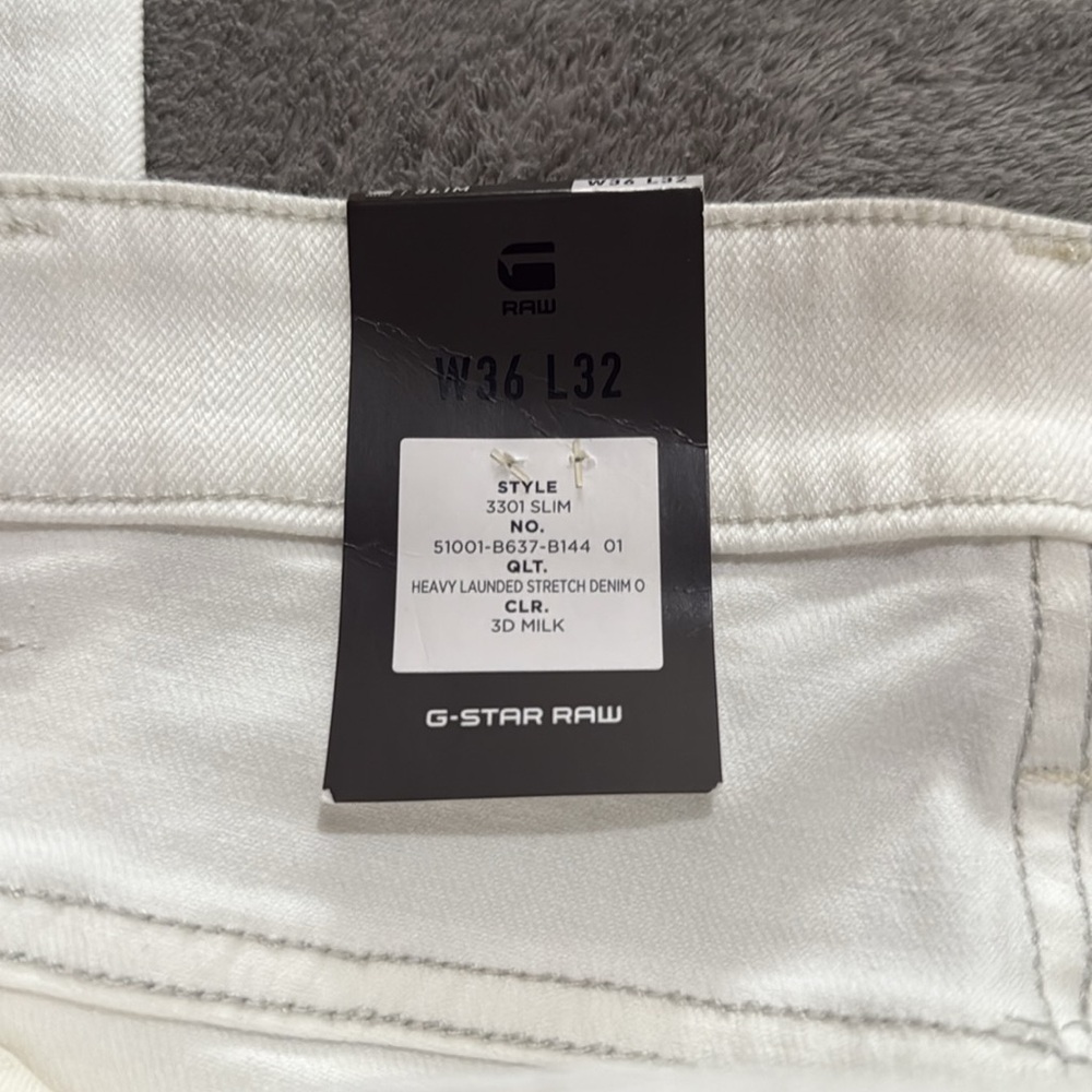 G-Star Men's White Jeans slim fit size (36/32) - Picture 6 of 10